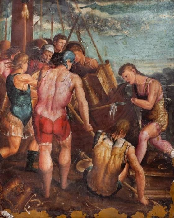 Episodio Greco-persiano Oil Painting by Giulio Romano (Orbetto)