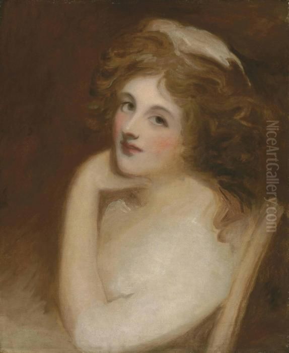 Portrait Of Emma, Lady Hamilton Oil Painting by George Romney