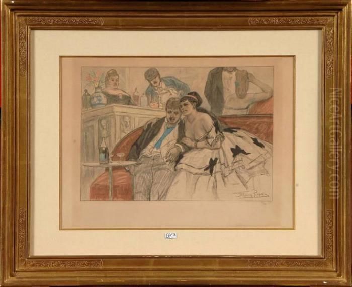 Le Gandin Ivre Oil Painting by Felicien Rops