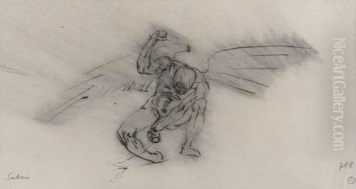 Satan Oil Painting by Felicien Rops