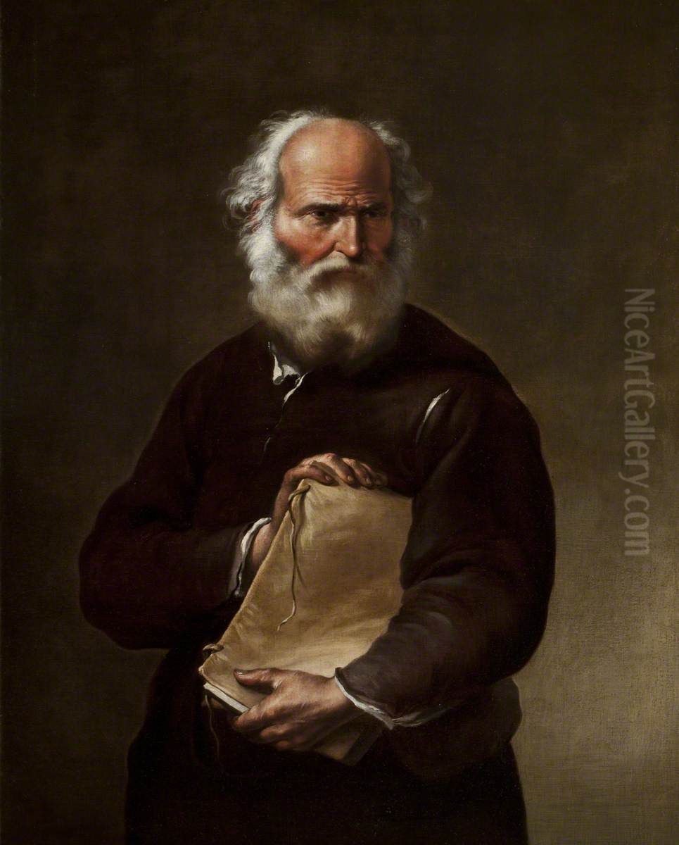 A Philosopher Oil Painting by Salvator Rosa