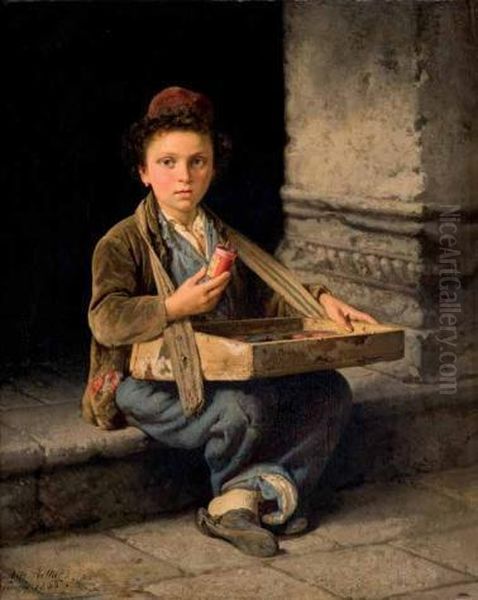 Fiammiferaio Oil Painting by Antonio Rotta