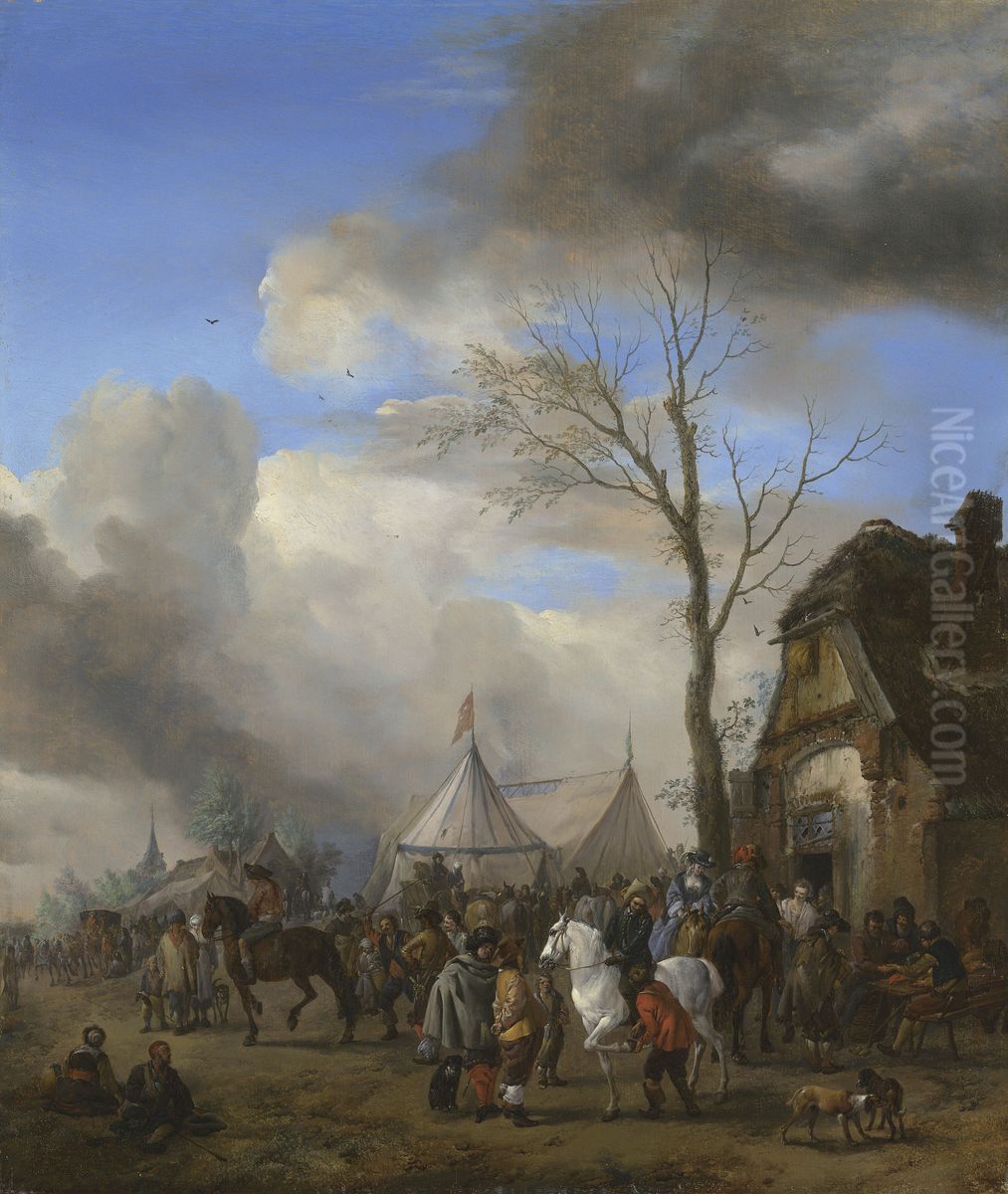 A horse fair Oil Painting by Philips Wouwerman