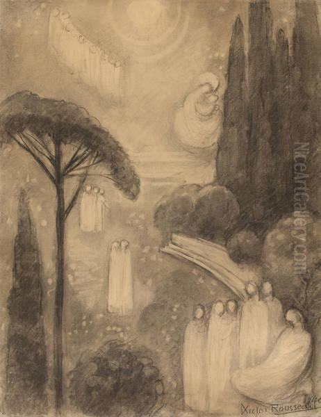 Apparition Oil Painting by Victor Rousseau