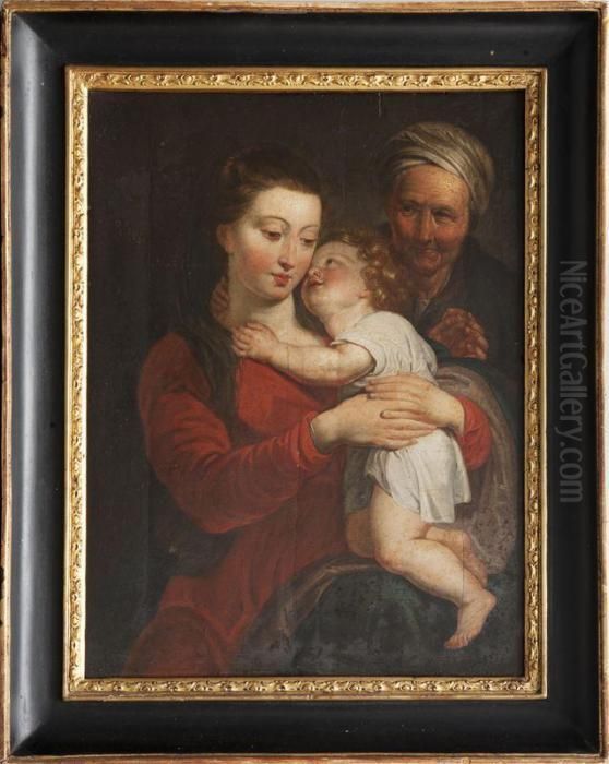 Vierge A L'enfant Avec Sainte Anne Oil Painting by (studio of) Rubens, Peter Paul