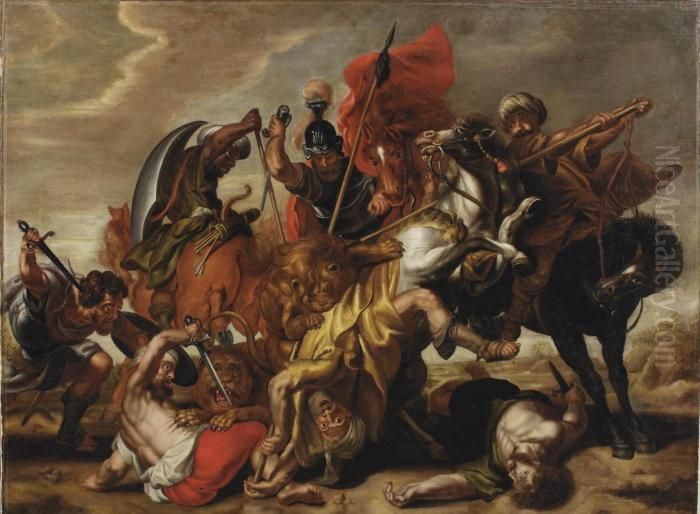 The Lions Hunt Oil Painting by (studio of) Rubens, Peter Paul
