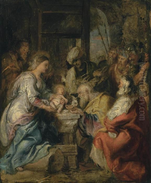 The Adoration Of The Magi Oil Painting by (studio of) Rubens, Peter Paul
