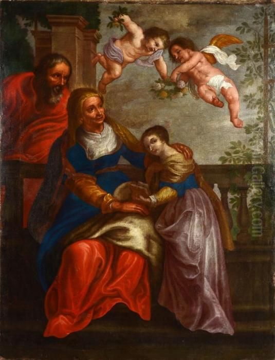L'education De La Vierge Oil Painting by (studio of) Rubens, Peter Paul
