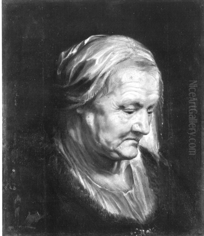 Kopfstudie Einer Alten Frau Oil Painting by (studio of) Rubens, Peter Paul