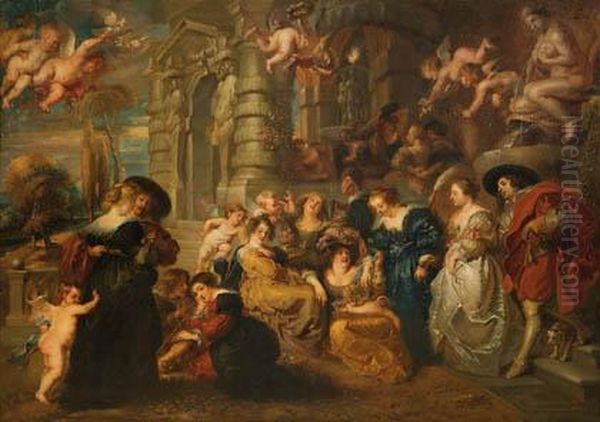 El Jardin Del Amor Oil Painting by (studio of) Rubens, Peter Paul