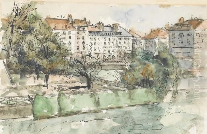 Place De Fusterie Oil Painting by Georges-Hanna Sabbagh