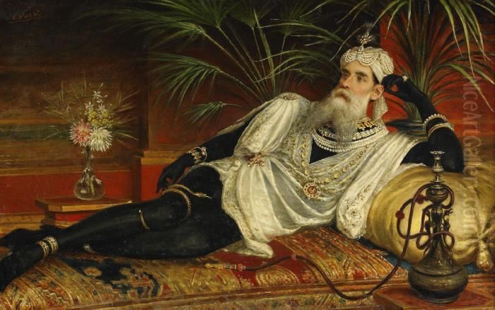 Man Pa Divan Oil Painting by Egisto Sarri