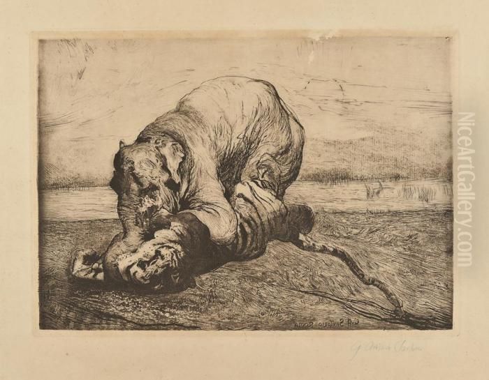 Lotta Regale Oil Painting by Giulio Artistide Sartorio