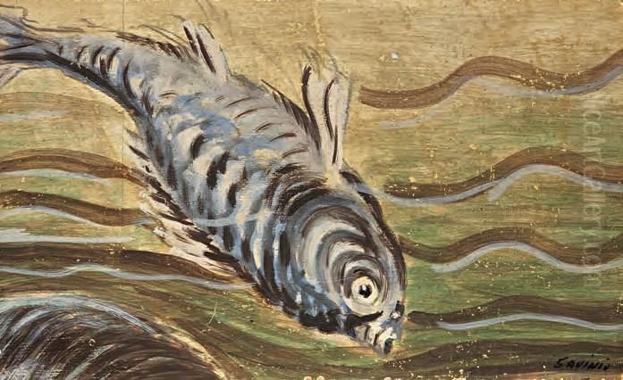 Il Pesce Oil Painting by Alberto Savinio