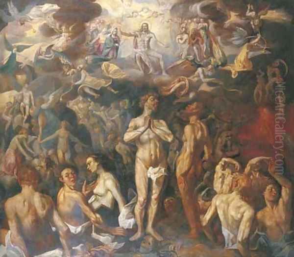 The Last Judgement Oil Painting by Joachim Wtewael (Uytewael)