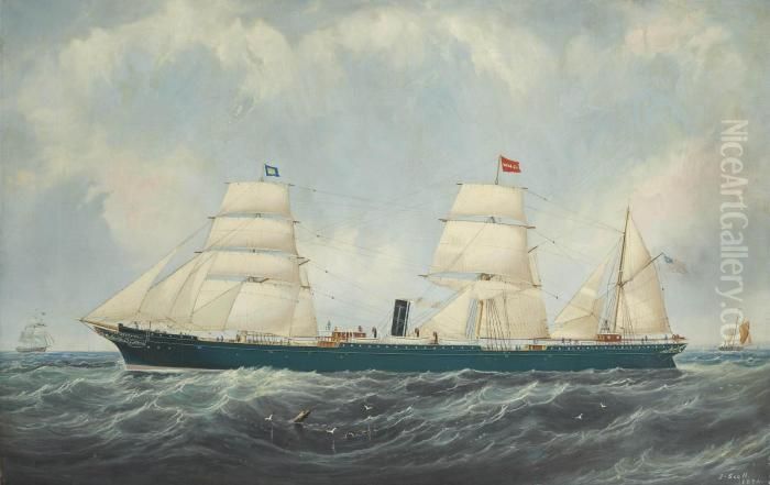 Watts, Milburn & Co.'s Steamship 
St. Osyth Oil Painting by John Scott