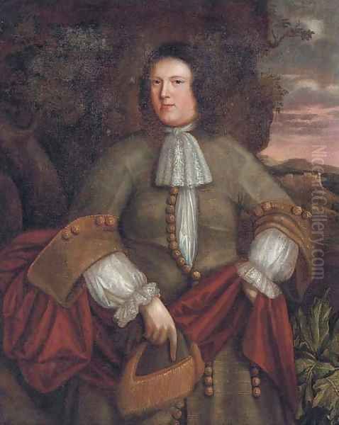 Portrait of Jeremiah Rossendale Esq. Oil Painting by John Michael Wright