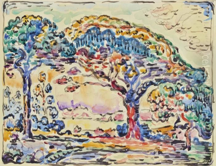 Saint-tropez, La Baie Oil Painting by Paul Signac