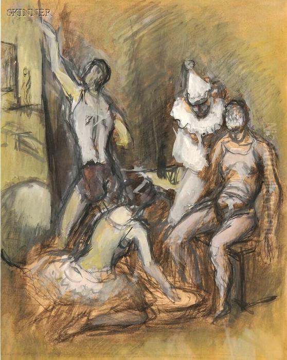 Circus Study Oil Painting by Simkha Simkhovitch