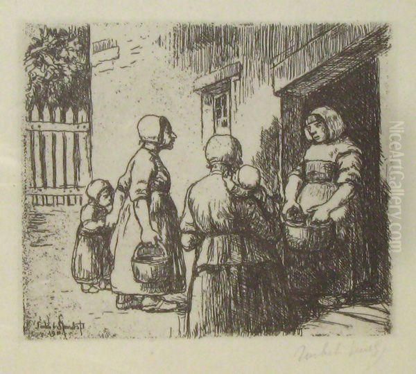 Villageoises Oil Painting by Jakob Smits