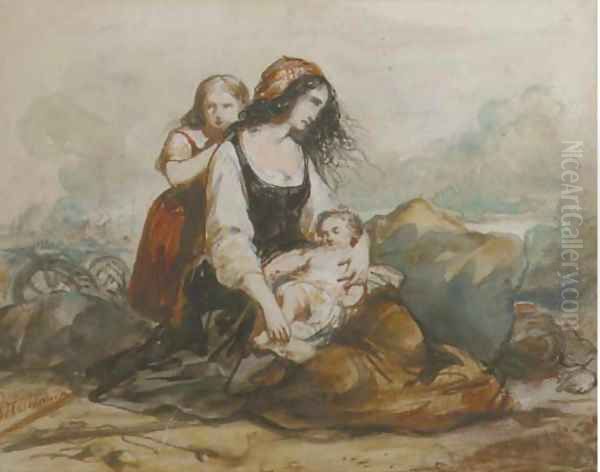 Putti Oil Painting by Johann Bernhard Wittkamp