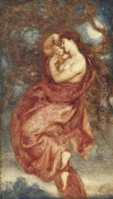 Night Oil Painting by Henry John Stock