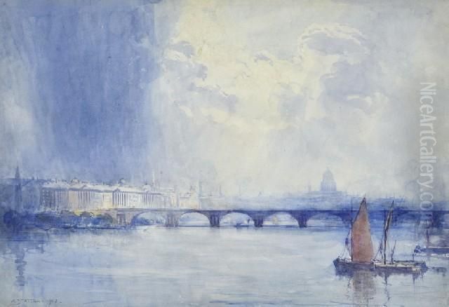 The Thames, London Oil Painting by Arthur Streeton