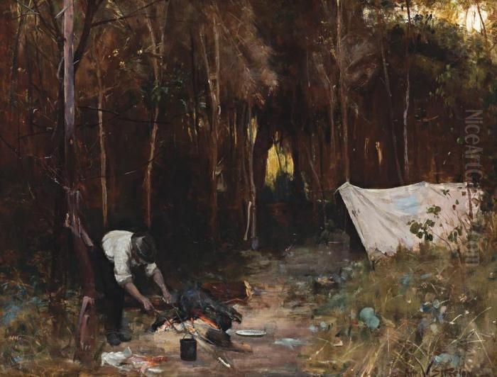 Settler's Camp Oil Painting by Arthur Streeton