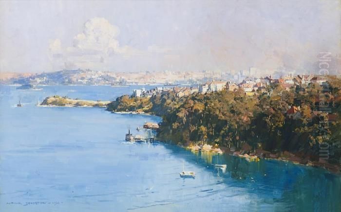 The Harbour From Mosman Oil Painting by Arthur Streeton