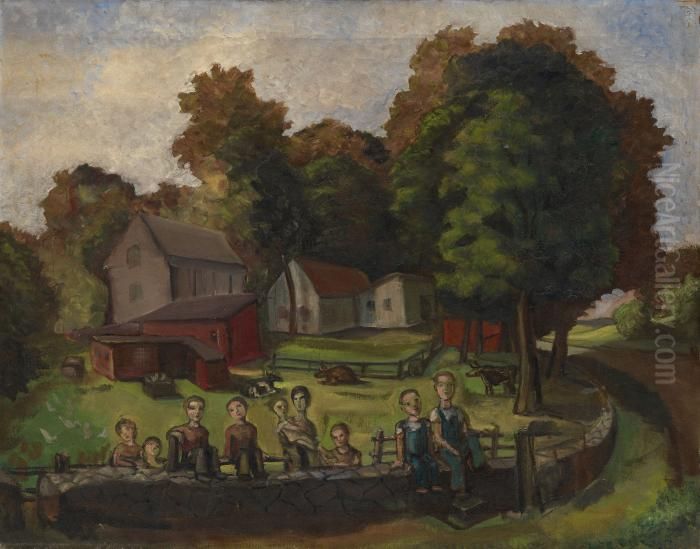 The Family Oil Painting by Sergei Yur Evich Sudeikin