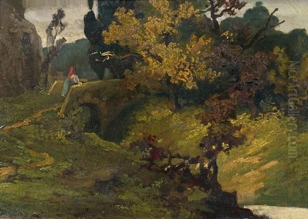 Landschaft Oil Painting by Bertalan Szekely