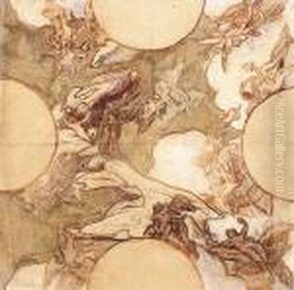 Az Operahaz Freskoterve Oil Painting by Bertalan Szekely