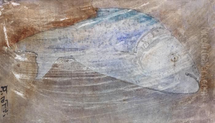 Still Life With Fish Oil Painting by Abanindranath Tagore