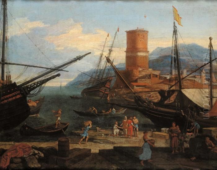 Marina Oil Painting by Agostino Tassi