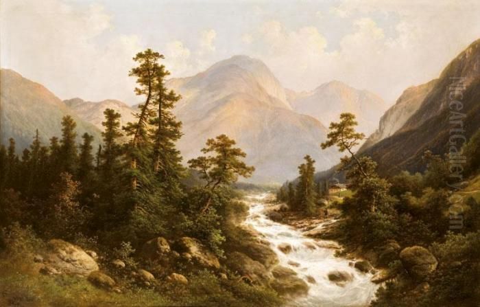 Tajkep Vizesessel Oil Painting by Karoly Telepy