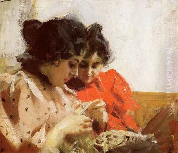 Spetssom Oil Painting by Anders Zorn