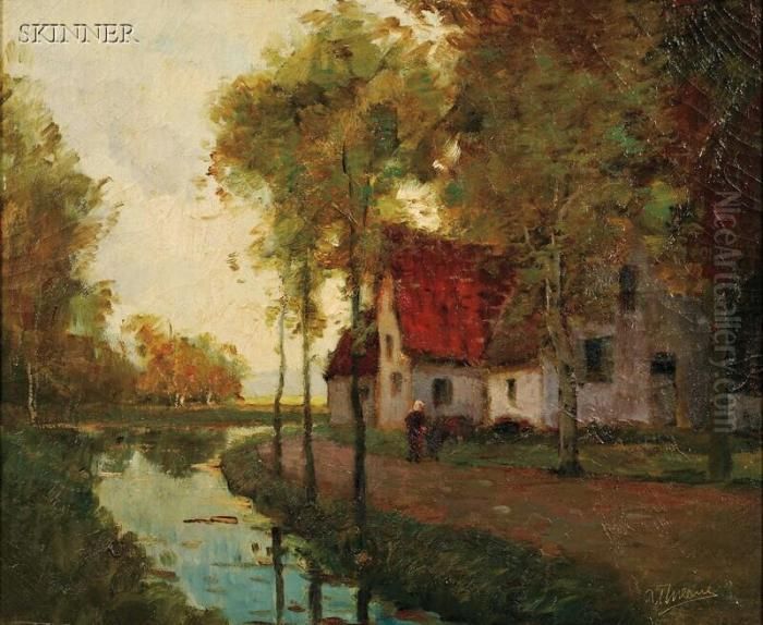 Morning Light Along The Canal Oil Painting by Anthony Thieme