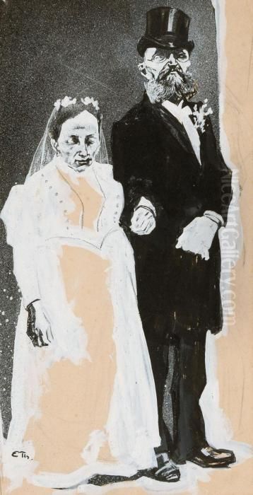 Ruckblick: Du, August, Die 
Silberne Hochzeit Is Doch Viel Schoner Wie Die Erste, Die Kinder Sind Da
 Nich Mehr So Klein Oil Painting by Eduard Thony