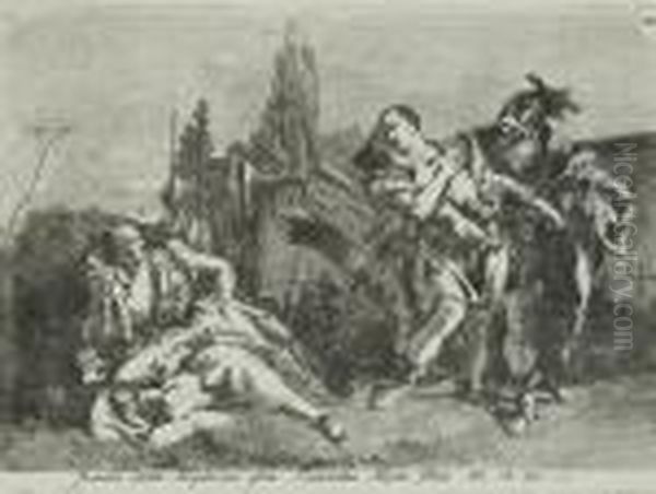 Rinaldo Abandonne Armide Oil Painting by Lorenzo Tiepolo