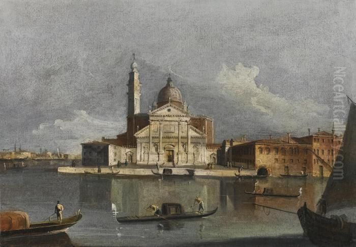 Venice, A View Of San Giorgio Maggiore From Across The Bacino Oil Painting by Francesco Tironi