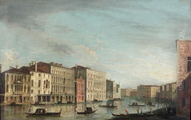 Vue Des Zattere, De San Spirito 
Vers San Andrea Et Vue Du Grand Canal Prise A La Hauteur Du Palais 
Foscari, Venise Oil Painting by Francesco Tironi