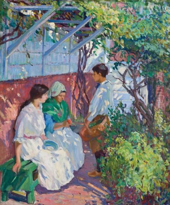 Under The Arbor Oil Painting by Mary Bradish Titcomb