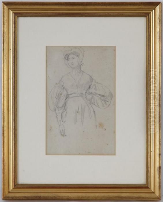 Paysanne Oil Painting by Wolfgang-Adam Toepffer