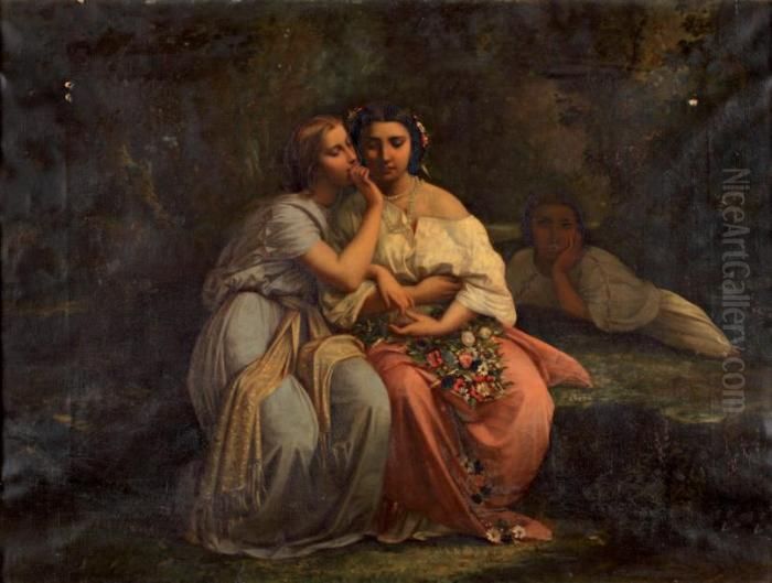 La Confidence Is Cr Oil Painting by Toulmouche Auguste