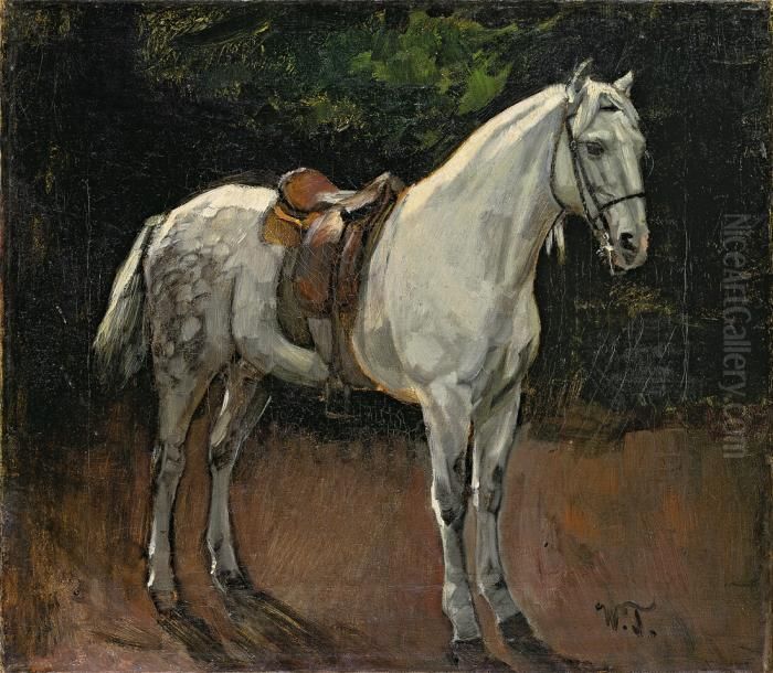 Gesattelter Schimmel Oil Painting by Wilhelm Heinrich Trutbner