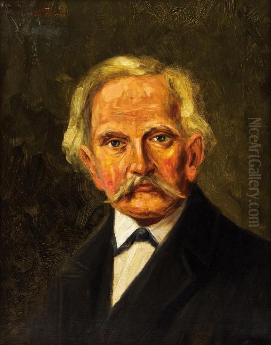 Herrenportrait En-face Oil Painting by Wilhelm Heinrich Trutbner
