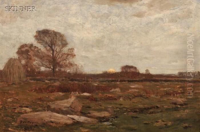 Landscape At Dusk Oil Painting by Dwight William Tryon
