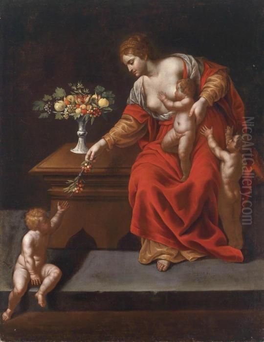 Allegory Of Charity Oil Painting by Alessandro Turchi