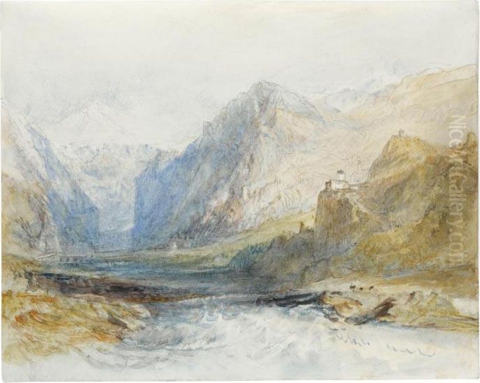 The Domleschg Valley, Looking North To The Gorge At Rothenbrunnen Oil Painting by Joseph Mallord William Turner