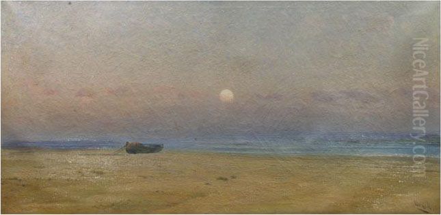 Playa Oil Painting by Modesto Urgell y Inglada